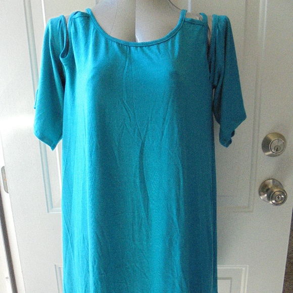Open Shoulder Over Sized Tunic Dress NEW - Picture 1 of 6